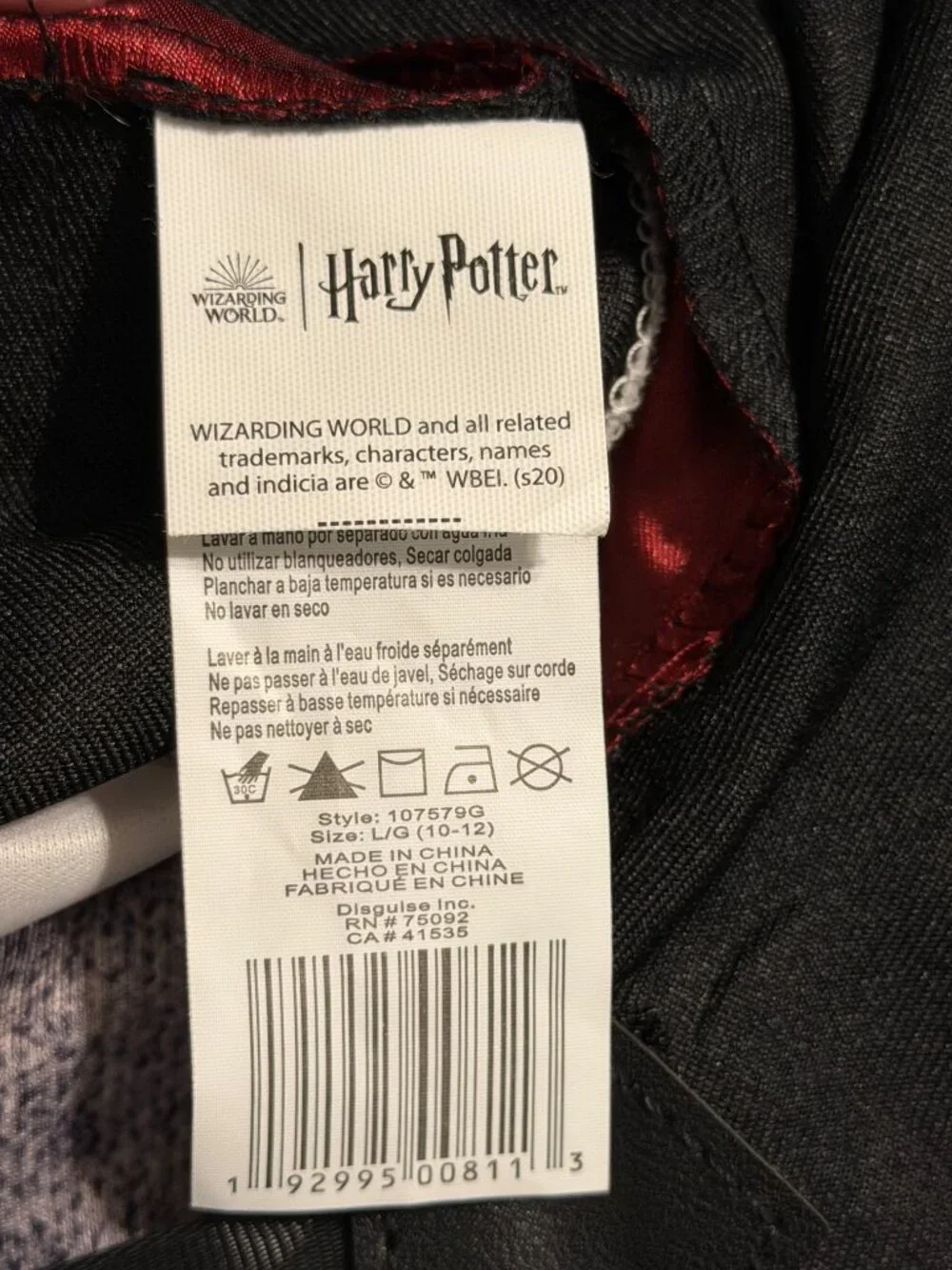 Harry Potter Hermione Granger Costume Robe Dress Wand Set Girls Large (10/12)